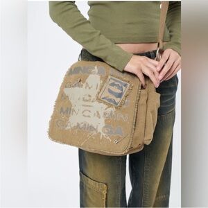 Minga London Star Canvas Messenger Bag EUC boho grunge Y2K indie Gorpcore